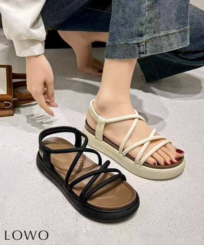 【ロワ/LOWO】のクロスストラップサンダル インテリア・キッズ・メンズ・レディースファッション・服の通販 founy(ファウニー) https://founy.com/ ファッション Fashion レディースファッション Fashion for Women 新作・新入荷 New Arrivals / New In プチプライス・低価格 Affordable / Budget Price |ID: prp329100004966257 ipo3291000000037255873