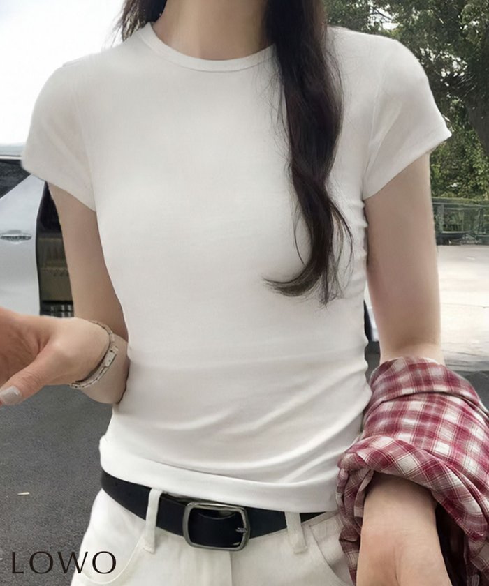 【ロワ/LOWO】の無地シンプルストレッチTシャツカットソー インテリア・キッズ・メンズ・レディースファッション・服の通販 founy(ファウニー) https://founy.com/ ファッション Fashion レディースファッション Fashion for Women トップス・カットソー Cut & Sew Tops シャツ・ブラウス・オフィスカジュアル Elegant Blouses & Button-Ups ロングTシャツ・Tシャツ Longline T-Shirts & Tees カットソー・ベーシックTシャツ Cut-and-Sewn Tops / Stretch Tees & Basics 新作・新入荷 New Arrivals / New In カットソー Cut and Sewn Top プチプライス・低価格 Affordable / Budget Price 無地 Plain, Solid Color |ID: prp329100004966272 ipo3291000000037255912