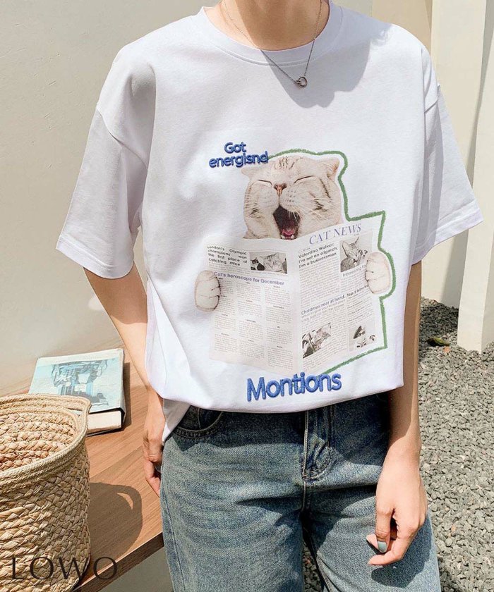 【ロワ/LOWO】の【綿100%使用】アニマルプリント刺繍Tシャツカットソー インテリア・キッズ・メンズ・レディースファッション・服の通販 founy(ファウニー) https://founy.com/ ファッション Fashion レディースファッション Fashion for Women トップス・カットソー Cut & Sew Tops シャツ・ブラウス・オフィスカジュアル Elegant Blouses & Button-Ups ロングTシャツ・Tシャツ Longline T-Shirts & Tees カットソー・ベーシックTシャツ Cut-and-Sewn Tops / Stretch Tees & Basics 新作・新入荷 New Arrivals / New In カットソー Cut and Sewn Top プチプライス・低価格 Affordable / Budget Price |ID: prp329100004966298 ipo3291000000037255978