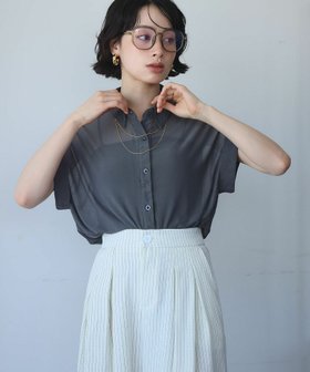 【アンピルーラ/Ampirula】のメッシュシャツブラウス 大人の最旬トレンドファッション＆コーディネート founy(ファウニー) ファッション Fashion レディースファッション Fashion for Women トップス・カットソー Cut & Sew Tops シャツ・ブラウス・オフィスカジュアル Elegant Blouses & Button-Ups 新作・新入荷 New Arrivals / New In プチプライス・低価格 Affordable / Budget Price |ID:prp329100004966366