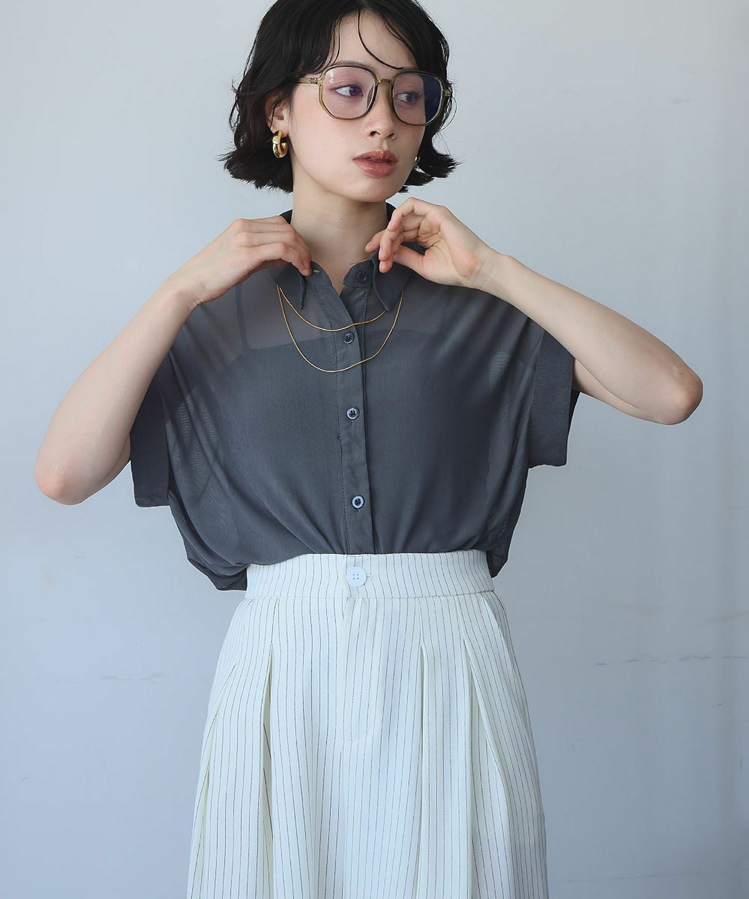 【アンピルーラ/Ampirula】のメッシュシャツブラウス 大人の最旬トレンドファッション＆コーディネート founy(ファウニー) 　ファッション　Fashion　レディースファッション　Fashion for Women　トップス・カットソー　Cut & Sew Tops　シャツ・ブラウス・オフィスカジュアル　Elegant Blouses & Button-Ups　新作・新入荷　New Arrivals / New In　プチプライス・低価格　Affordable / Budget Price　 other-1|ID: prp329100004966366 ipo3291000000037256148