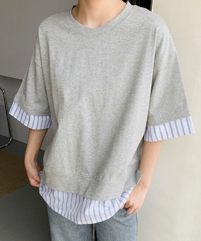 【ロワ/LOWO】の綿100%使用レイヤード風ストライプシャツドッキングTシャツカットソー インテリア・キッズ・メンズ・レディースファッション・服の通販 founy(ファウニー) https://founy.com/ ファッション Fashion レディースファッション Fashion for Women トップス・カットソー Cut & Sew Tops シャツ・ブラウス・オフィスカジュアル Elegant Blouses & Button-Ups ロングTシャツ・Tシャツ Longline T-Shirts & Tees カットソー・ベーシックTシャツ Cut-and-Sewn Tops / Stretch Tees & Basics 新作・新入荷 New Arrivals / New In カットソー Cut and Sewn Top プチプライス・低価格 Affordable / Budget Price |ID: prp329100004966773 ipo3291000000037257182