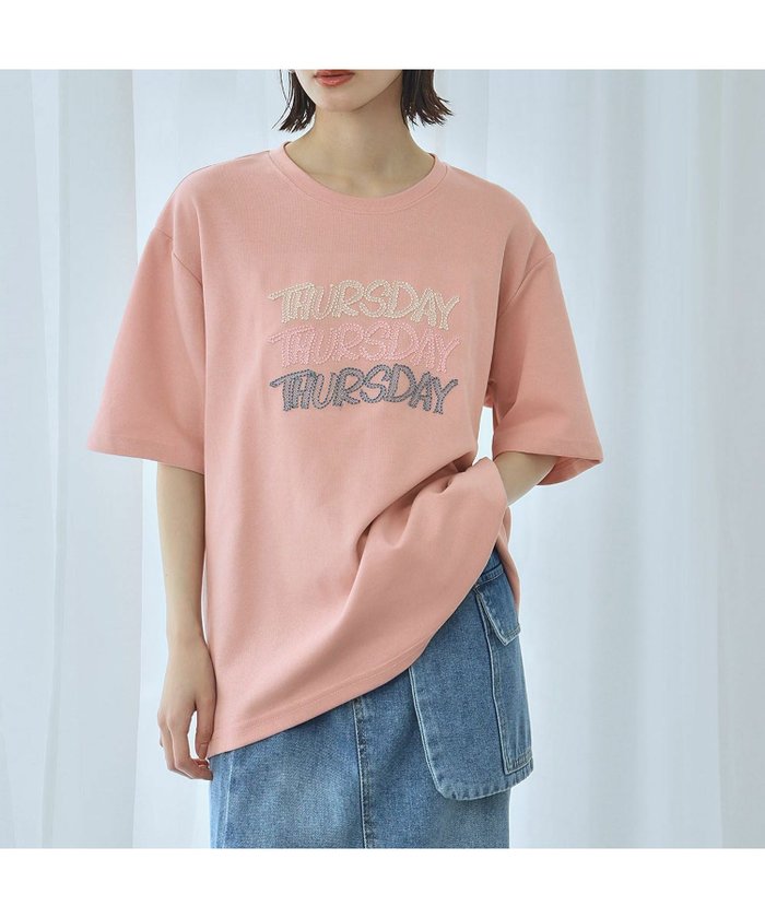 【アンピルーラ/Ampirula】の【綿100%使用】刺繍メッセージTシャツ インテリア・キッズ・メンズ・レディースファッション・服の通販 founy(ファウニー) https://founy.com/ ファッション Fashion レディースファッション Fashion for Women トップス・カットソー Cut & Sew Tops シャツ・ブラウス・オフィスカジュアル Elegant Blouses & Button-Ups ロングTシャツ・Tシャツ Longline T-Shirts & Tees 新作・新入荷 New Arrivals / New In プチプライス・低価格 Affordable / Budget Price |ID: prp329100004966971 ipo3291000000037257658