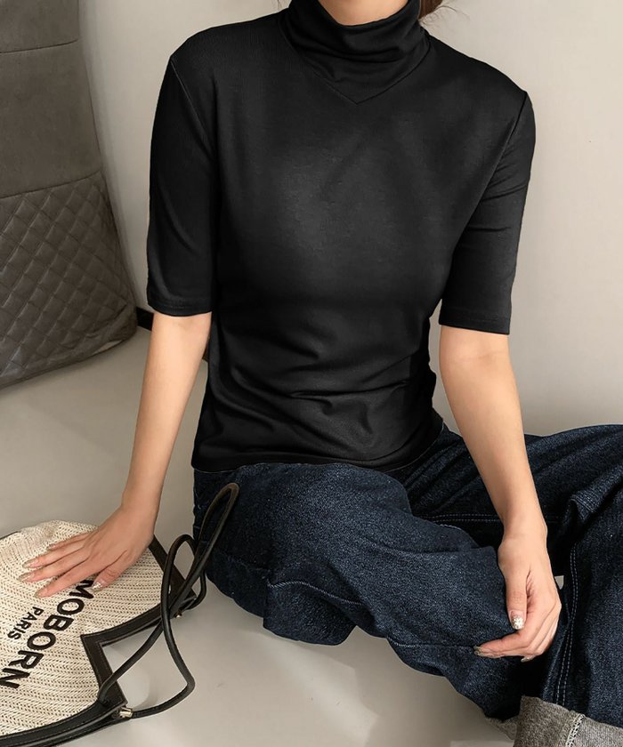 【ロワ/LOWO】のハイネック半袖カットソー インテリア・キッズ・メンズ・レディースファッション・服の通販 founy(ファウニー) https://founy.com/ ファッション Fashion レディースファッション Fashion for Women トップス・カットソー Cut & Sew Tops カットソー・ベーシックTシャツ Cut-and-Sewn Tops / Stretch Tees & Basics 新作・新入荷 New Arrivals / New In カットソー Cut and Sewn Top ハイネック High Neck, Mock Neck プチプライス・低価格 Affordable / Budget Price 半袖 Short Sleeve, Half Sleeve |ID: prp329100004967156 ipo3291000000037258120
