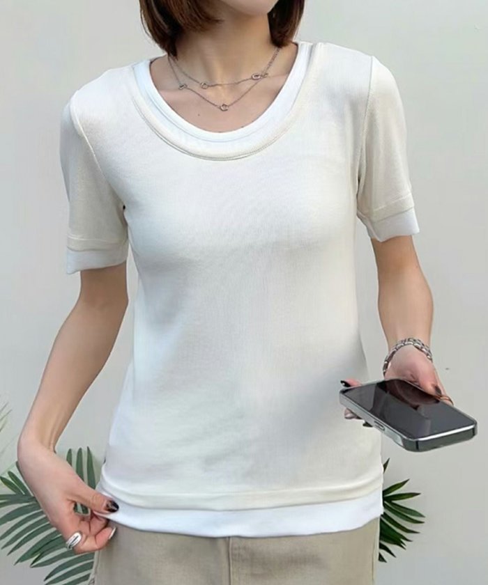 【ロワ/LOWO】のレイヤードデザインUネックTシャツ カットソー インテリア・キッズ・メンズ・レディースファッション・服の通販 founy(ファウニー) https://founy.com/ ファッション Fashion レディースファッション Fashion for Women トップス・カットソー Cut & Sew Tops シャツ・ブラウス・オフィスカジュアル Elegant Blouses & Button-Ups ロングTシャツ・Tシャツ Longline T-Shirts & Tees カットソー・ベーシックTシャツ Cut-and-Sewn Tops / Stretch Tees & Basics 新作・新入荷 New Arrivals / New In カットソー Cut and Sewn Top プチプライス・低価格 Affordable / Budget Price |ID: prp329100004967160 ipo3291000000037258140