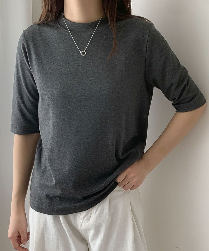 【ロワ/LOWO】のプチハイネック五分袖Tシャツ インテリア・キッズ・メンズ・レディースファッション・服の通販 founy(ファウニー) https://founy.com/ ファッション Fashion レディースファッション Fashion for Women トップス・カットソー Cut & Sew Tops シャツ・ブラウス・オフィスカジュアル Elegant Blouses & Button-Ups ロングTシャツ・Tシャツ Longline T-Shirts & Tees 新作・新入荷 New Arrivals / New In プチプライス・低価格 Affordable / Budget Price |ID: prp329100004967171 ipo3291000000037258190