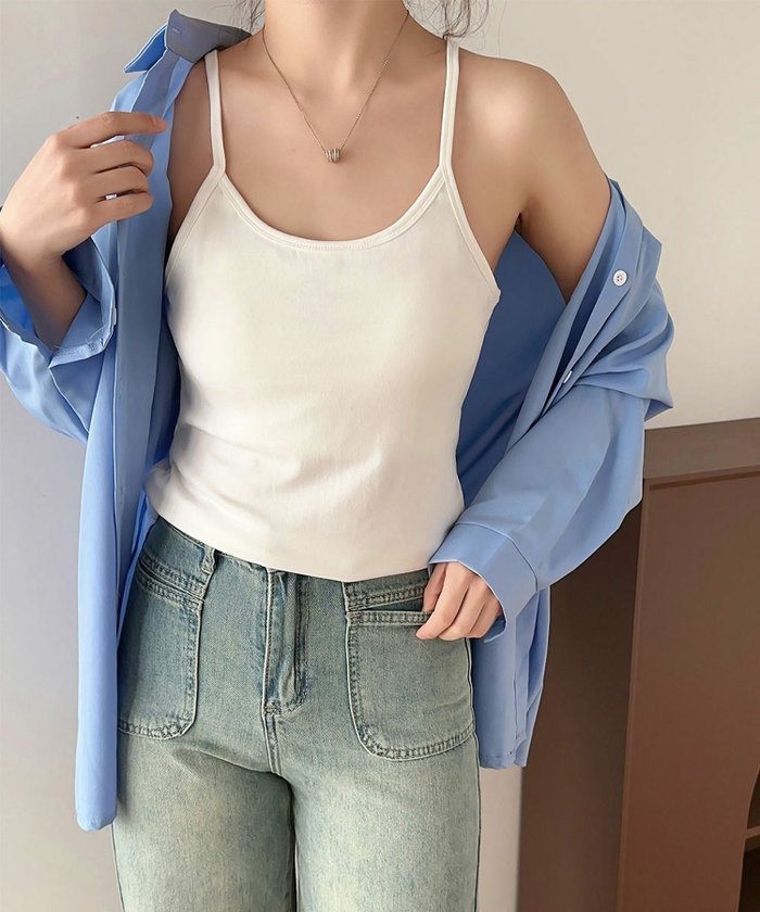 【ロワ/LOWO】のパッド入りラウンドネックシンプルキャミソール インテリア・キッズ・メンズ・レディースファッション・服の通販 founy(ファウニー) https://founy.com/ ファッション Fashion レディースファッション Fashion for Women トップス・カットソー Cut & Sew Tops キャミソール&ノースリーブ Camisoles & Sleeveless Tops 新作・新入荷 New Arrivals / New In プチプライス・低価格 Affordable / Budget Price |ID: prp329100004967187 ipo3291000000037258269