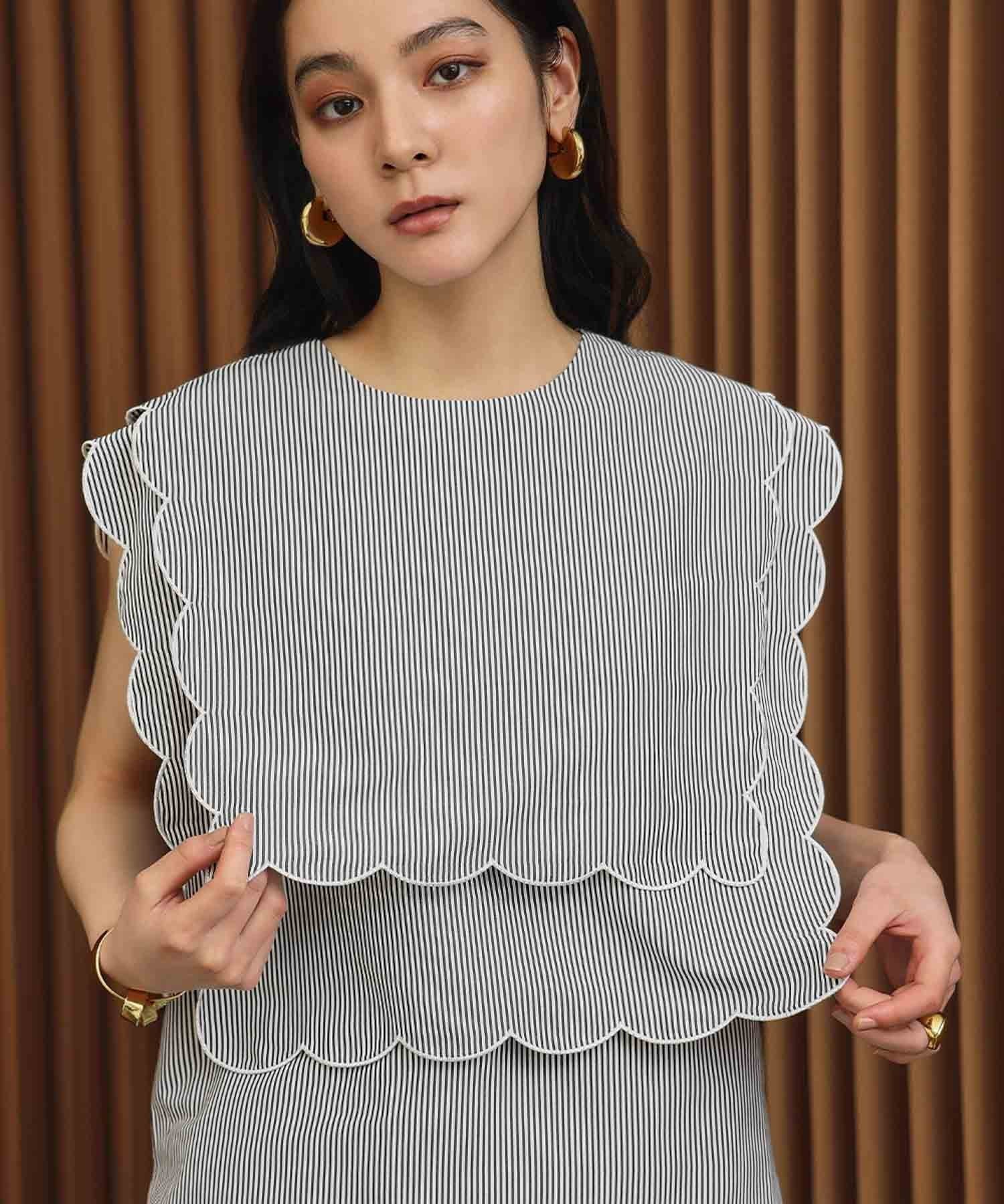 【エルフランク/ELFRANK】のダブルスカラップノースリーブブラウス Washable 大人の最旬トレンドファッション＆コーディネート founy(ファウニー) 　ファッション　Fashion　レディースファッション　Fashion for Women　トップス・カットソー　Cut & Sew Tops　キャミソール&ノースリーブ　Camisoles & Sleeveless Tops　シャツ・ブラウス・オフィスカジュアル　Elegant Blouses & Button-Ups　新作・新入荷　New Arrivals / New In　プチプライス・低価格　Affordable / Budget Price　 other-1|ID: prp329100004967258 ipo3291000000037258666