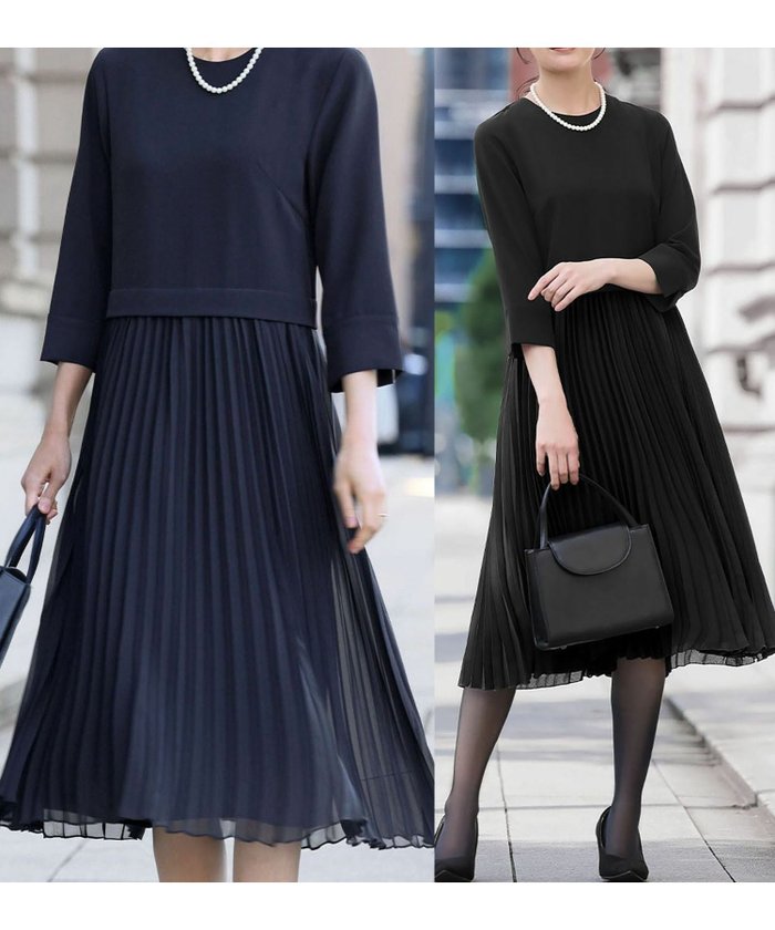 【フロリア/Flolia】のコンビプリーツワンピーススーツ インテリア・キッズ・メンズ・レディースファッション・服の通販 founy(ファウニー) https://founy.com/ ファッション Fashion レディースファッション Fashion for Women ワンピース Dresses 新作・新入荷 New Arrivals / New In プチプライス・低価格 Affordable / Budget Price |ID: prp329100004967309 ipo3291000000037258978