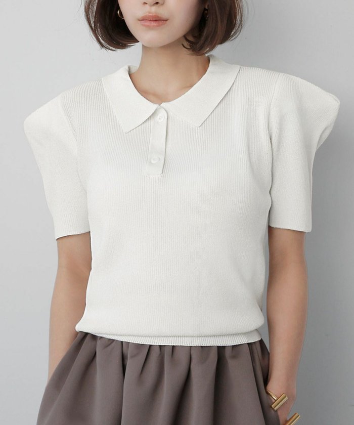 【エルフランク/ELFRANK】の【在庫限りの特別プライス】【VERY掲載】パワーショルダーニットポロシャツ インテリア・キッズ・メンズ・レディースファッション・服の通販 founy(ファウニー) https://founy.com/ ファッション Fashion レディースファッション Fashion for Women トップス・カットソー Cut & Sew Tops ニット Knit Tops & Sweaters シャツ・ブラウス・オフィスカジュアル Elegant Blouses & Button-Ups ポロシャツ・きれいめカジュアル Smart-Casual Polo Tops 新作・新入荷 New Arrivals / New In プチプライス・低価格 Affordable / Budget Price |ID: prp329100004967371 ipo3291000000037259252