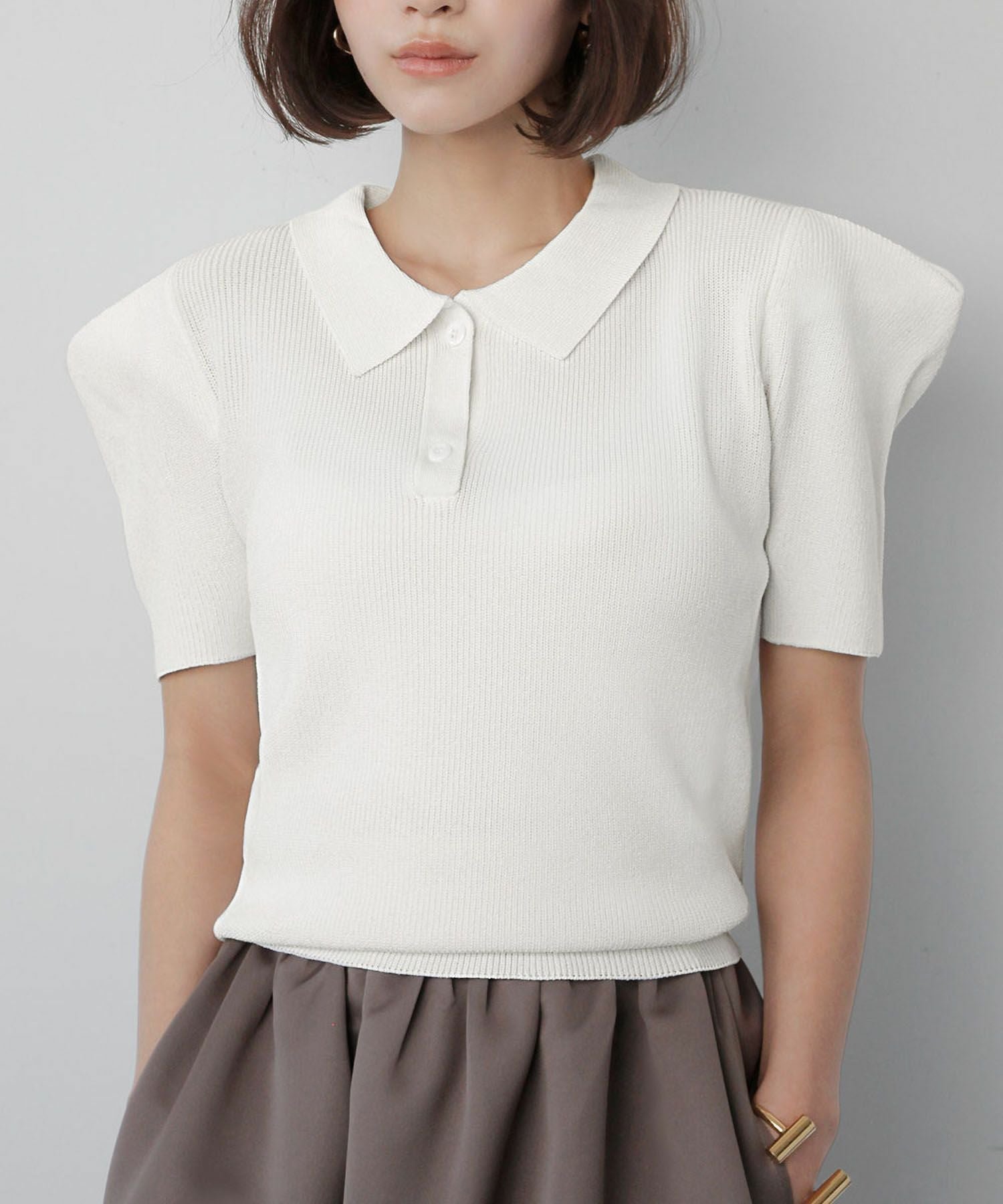 【エルフランク/ELFRANK】の【在庫限りの特別プライス】【VERY掲載】パワーショルダーニットポロシャツ 大人の最旬トレンドファッション＆コーディネート founy(ファウニー) 　ファッション　Fashion　レディースファッション　Fashion for Women　トップス・カットソー　Cut & Sew Tops　ニット　Knit Tops & Sweaters　シャツ・ブラウス・オフィスカジュアル　Elegant Blouses & Button-Ups　ポロシャツ・きれいめカジュアル　Smart-Casual Polo Tops　新作・新入荷　New Arrivals / New In　プチプライス・低価格　Affordable / Budget Price　 other-1|ID: prp329100004967371 ipo3291000000037259252