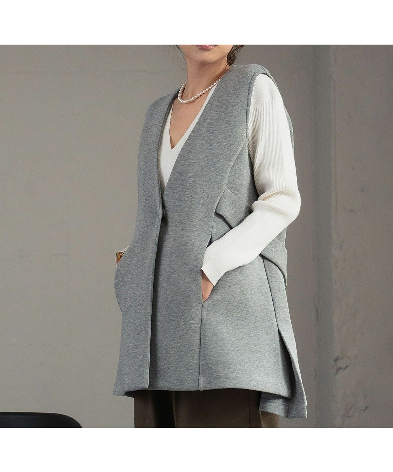 【エルフランク/ELFRANK】のAラインロングベスト 大人の最旬トレンドファッション＆コーディネート founy(ファウニー) 　ファッション　Fashion　レディースファッション　Fashion for Women　アウター　Coat / Outerwear Collection　トップス・カットソー　Cut & Sew Tops　ベスト&ジレ / 重ね着スタイル　Vests & Gilets　新作・新入荷　New Arrivals / New In　プチプライス・低価格　Affordable / Budget Price　 other-1|ID: prp329100004967374 ipo3291000000037259258