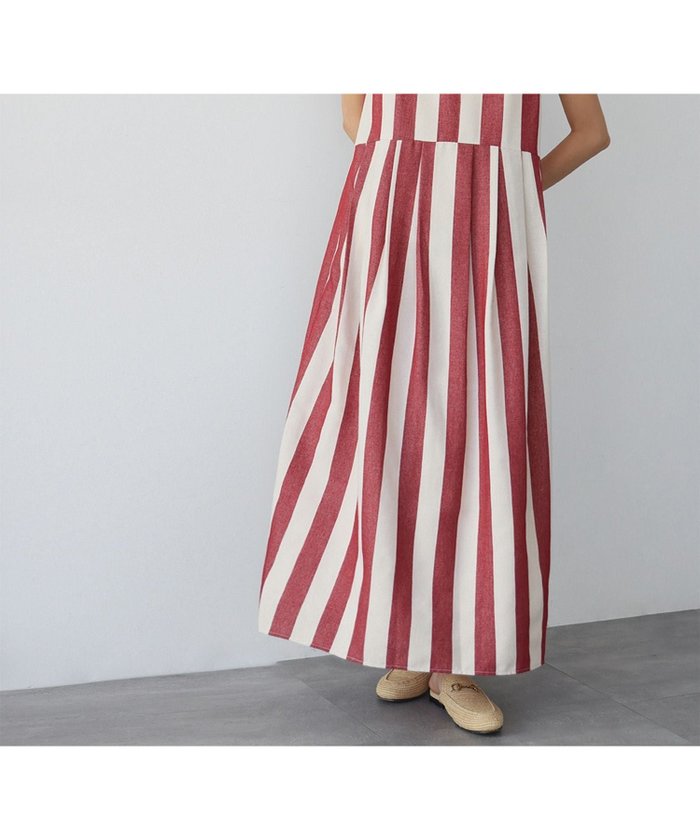 【エルフランク/ELFRANK】のストライプノースリーブロングワンピース Washable インテリア・キッズ・メンズ・レディースファッション・服の通販 founy(ファウニー) https://founy.com/ ファッション Fashion レディースファッション Fashion for Women ワンピース Dresses 新作・新入荷 New Arrivals / New In プチプライス・低価格 Affordable / Budget Price |ID: prp329100004967398 ipo3291000000037259311