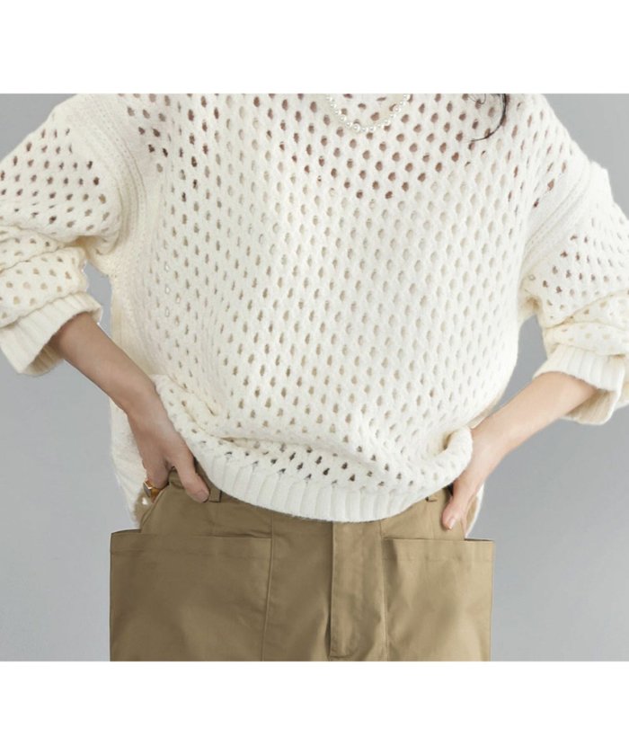 【エルフランク/ELFRANK】の《新色追加》ショート丈メッシュ透かし編みニットプルオーバー インテリア・キッズ・メンズ・レディースファッション・服の通販 founy(ファウニー) https://founy.com/ ファッション Fashion レディースファッション Fashion for Women トップス・カットソー Cut & Sew Tops ニット Knit Tops & Sweaters カジュアルプルオーバー・ニットトップス Pullovers & Knit Tops / Casual Pullovers 新作・新入荷 New Arrivals / New In ショート Short, Short Length プチプライス・低価格 Affordable / Budget Price メッシュ Mesh, Net Fabric 透かし Cut-Out, Lacework |ID: prp329100004967535 ipo3291000000037259916
