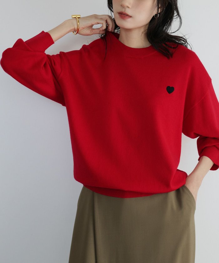 【エルフランク/ELFRANK】のワンポイントハート刺繍ニットプルオーバー インテリア・キッズ・メンズ・レディースファッション・服の通販 founy(ファウニー) https://founy.com/ ファッション Fashion レディースファッション Fashion for Women トップス・カットソー Cut & Sew Tops ニット Knit Tops & Sweaters カジュアルプルオーバー・ニットトップス Pullovers & Knit Tops / Casual Pullovers 新作・新入荷 New Arrivals / New In プチプライス・低価格 Affordable / Budget Price ワンポイント One Point, Statement Accent |ID: prp329100004967538 ipo3291000000037259926