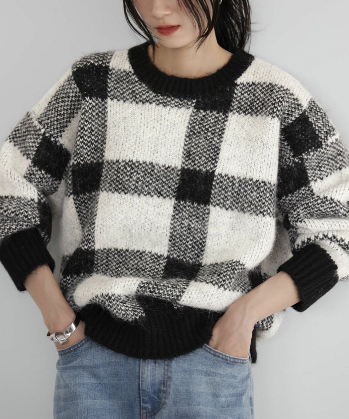 【エルフランク/ELFRANK】の【残りわずか!!特別SALE】アシンメトリーチェックシャギーニットプルオーバー インテリア・キッズ・メンズ・レディースファッション・服の通販 founy(ファウニー) https://founy.com/ ファッション Fashion レディースファッション Fashion for Women トップス・カットソー Cut & Sew Tops ニット Knit Tops & Sweaters カジュアルプルオーバー・ニットトップス Pullovers & Knit Tops / Casual Pullovers 新作・新入荷 New Arrivals / New In プチプライス・低価格 Affordable / Budget Price |ID: prp329100004967547 ipo3291000000037259961