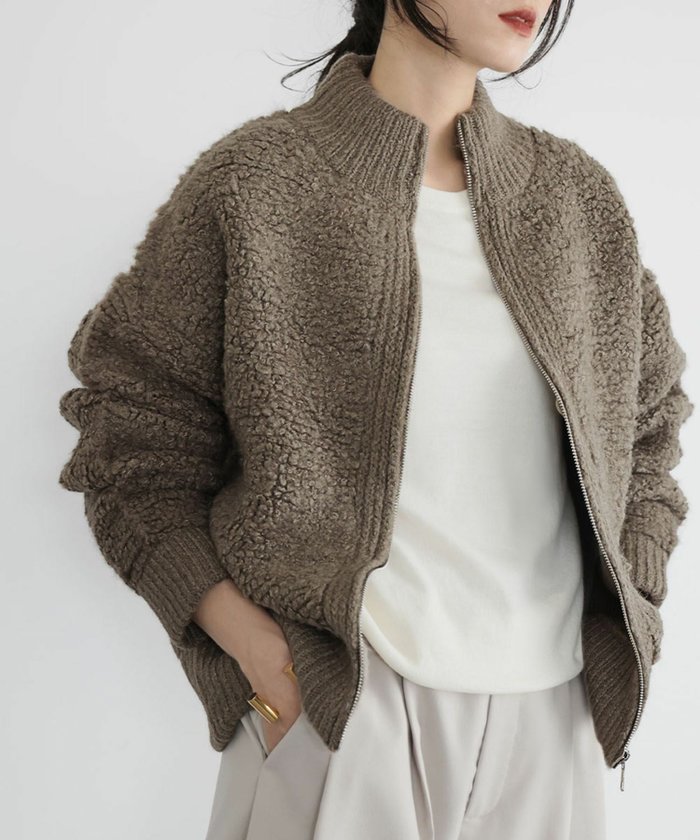 【エルフランク/ELFRANK】のハイネックニットブルゾン インテリア・キッズ・メンズ・レディースファッション・服の通販 founy(ファウニー) https://founy.com/ ファッション Fashion レディースファッション Fashion for Women アウター Coat / Outerwear Collection ブルゾンジャケット・スポーティアウター Blouson Jackets トップス・カットソー Cut & Sew Tops ニット Knit Tops & Sweaters 新作・新入荷 New Arrivals / New In プチプライス・低価格 Affordable / Budget Price |ID: prp329100004967548 ipo3291000000037259970