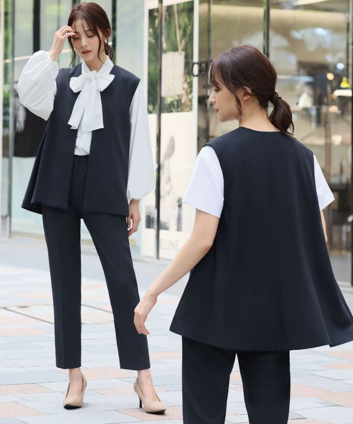 【フロリア/Flolia】の【季節の特別価格】洗えるVネックジレ&リボンタイブラウス&テーパードパンツのセットアップセレモニースーツ インテリア・キッズ・メンズ・レディースファッション・服の通販 founy(ファウニー) https://founy.com/ ファッション Fashion レディースファッション Fashion for Women アウター Coat / Outerwear Collection セットアップ Matching Sets レディースパンツ・ボトムス Pants & Trousers / Bottoms スーツ Business Suits & Workwear スーツパンツ・ドレスパンツ Suit Pants / Office Trousers / Dress Pants スーツセット・2点セット・レディーススーツ Suit Sets / 2-Piece Suits / Office Suit Sets 新作・新入荷 New Arrivals / New In プチプライス・低価格 Affordable / Budget Price 洗える Machine Washable |ID: prp329100004967608 ipo3291000000037260207