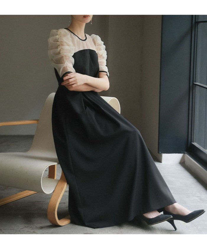 【ガール/GIRL】の【低身長さん向け】【～4Lサイズ】ギャザースリーブタックロング丈結婚式ワンピースドレス インテリア・キッズ・メンズ・レディースファッション・服の通販 founy(ファウニー) https://founy.com/ ファッション Fashion レディースファッション Fashion for Women ワンピース Dresses フォーマル・パーティードレス・結婚式用ドレス Elegant & Casual Dresses 新作・新入荷 New Arrivals / New In ドレス Dress, One-Piece プチプライス・低価格 Affordable / Budget Price 結婚式 Wedding |ID: prp329100004967735 ipo3291000000037260768