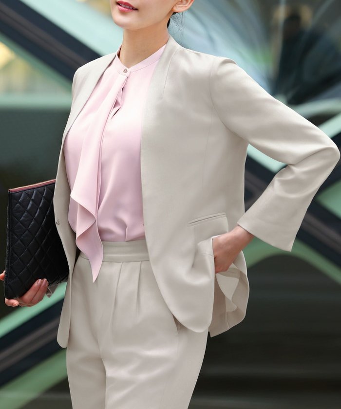 【フロリア/Flolia】の洗えるノーカラーシンプルジャケット インテリア・キッズ・メンズ・レディースファッション・服の通販 founy(ファウニー) https://founy.com/ ファッション Fashion レディースファッション Fashion for Women アウター Coat / Outerwear Collection レディースジャケット・軽アウター Jackets 新作・新入荷 New Arrivals / New In プチプライス・低価格 Affordable / Budget Price 洗える Machine Washable |ID: prp329100004967918 ipo3291000000037261409