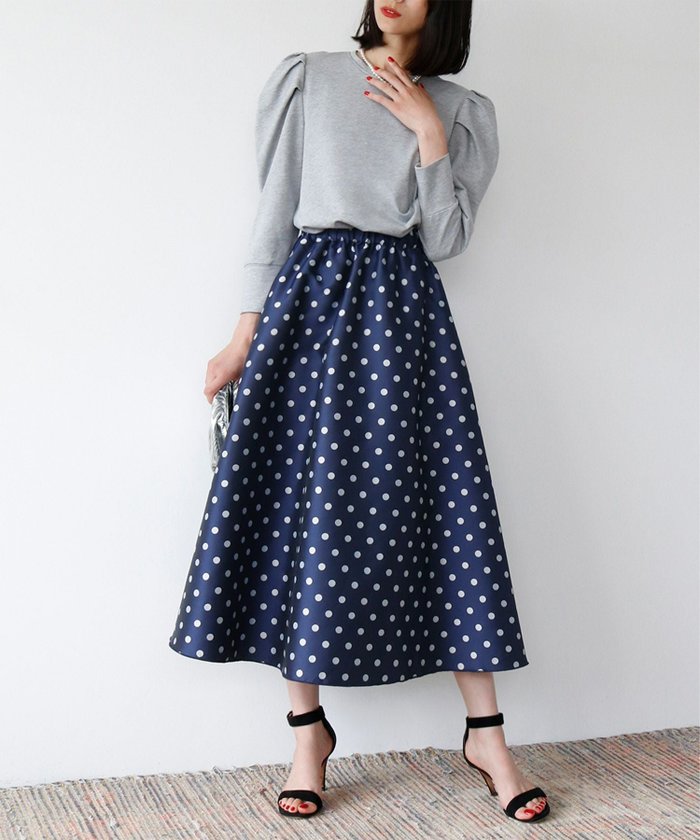 【エルフランク/ELFRANK】のリバーシブルドットジャガードフレアスカート インテリア・キッズ・メンズ・レディースファッション・服の通販 founy(ファウニー) https://founy.com/ ファッション Fashion レディースファッション Fashion for Women スカート Skirts Aライン・フレアスカート A-Line & Flared Skirts 新作・新入荷 New Arrivals / New In プチプライス・低価格 Affordable / Budget Price |ID: prp329100004968047 ipo3291000000037261858