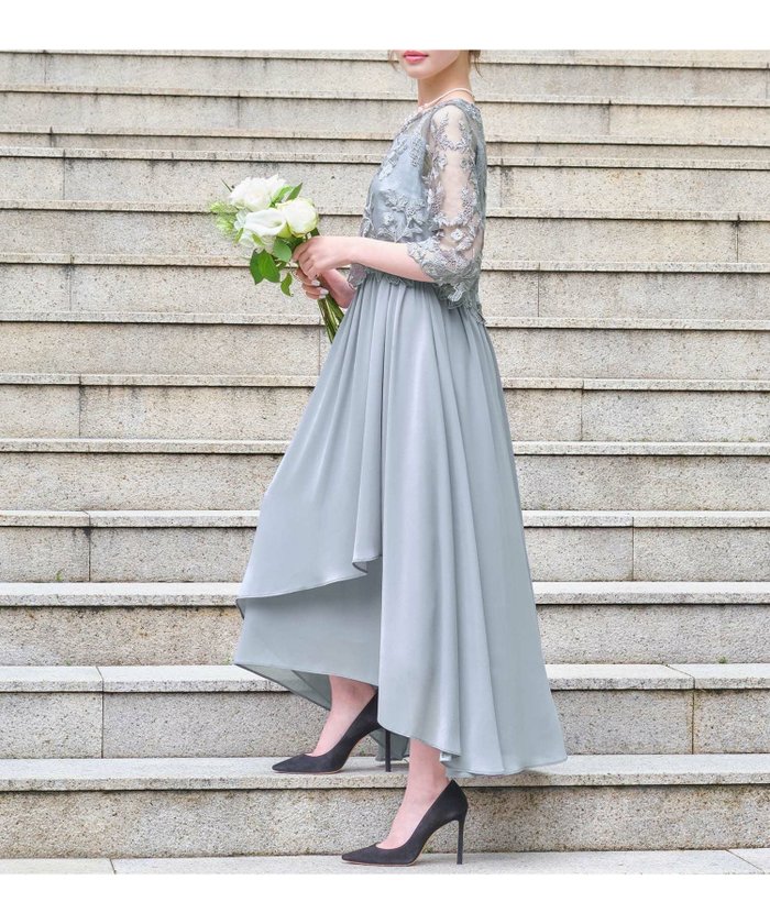 【ガール/GIRL】の花柄レース切替ミモレ丈フレア結婚式パーティードレス インテリア・キッズ・メンズ・レディースファッション・服の通販 founy(ファウニー) https://founy.com/ ファッション Fashion レディースファッション Fashion for Women ワンピース Dresses フォーマル・パーティードレス・結婚式用ドレス Elegant & Casual Dresses 新作・新入荷 New Arrivals / New In ドレス Dress, One-Piece フレア Flare, Flared プチプライス・低価格 Affordable / Budget Price レース Lace, Lace Fabric 切替 Switching, Contrast Panel 結婚式 Wedding |ID: prp329100004968299 ipo3291000000037262702