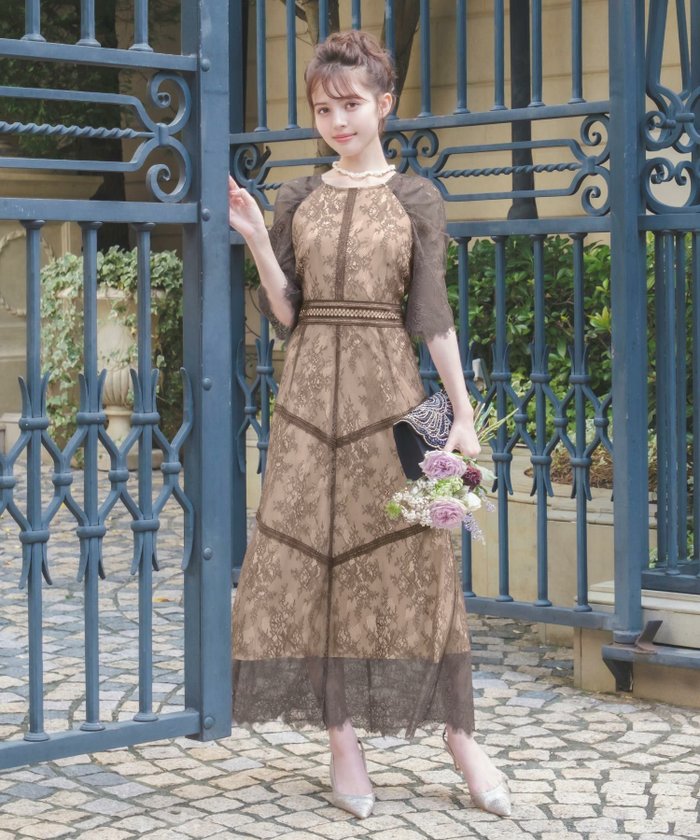 【ガール/GIRL】のステッチ加工フラワー総レースフレアロング丈結婚式パーティードレス インテリア・キッズ・メンズ・レディースファッション・服の通販 founy(ファウニー) https://founy.com/ ファッション Fashion レディースファッション Fashion for Women ワンピース Dresses フォーマル・パーティードレス・結婚式用ドレス Elegant & Casual Dresses 新作・新入荷 New Arrivals / New In ドレス Dress, One-Piece フラワー Flower, Floral プチプライス・低価格 Affordable / Budget Price 結婚式 Wedding |ID: prp329100004968388 ipo3291000000037262978