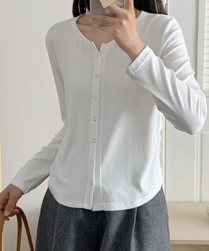 【ロワ/LOWO】の綿混クルーネックカーディガン インテリア・キッズ・メンズ・レディースファッション・服の通販 founy(ファウニー) https://founy.com/ ファッション Fashion レディースファッション Fashion for Women トップス・カットソー Cut & Sew Tops カーディガン・羽織り Layered Style Cardigans 新作・新入荷 New Arrivals / New In プチプライス・低価格 Affordable / Budget Price |ID: prp329100004968845 ipo3291000000037264531
