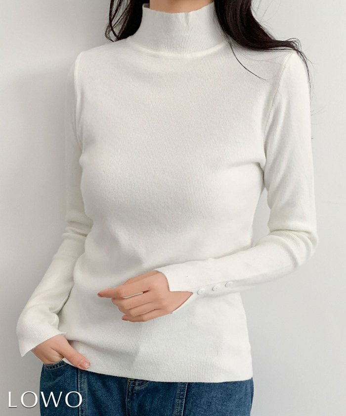 【ロワ/LOWO】のハイネック袖ボタンニットプルオーバー インテリア・キッズ・メンズ・レディースファッション・服の通販 founy(ファウニー) https://founy.com/ ファッション Fashion レディースファッション Fashion for Women トップス・カットソー Cut & Sew Tops ニット Knit Tops & Sweaters カジュアルプルオーバー・ニットトップス Pullovers & Knit Tops / Casual Pullovers 新作・新入荷 New Arrivals / New In ハイネック High Neck, Mock Neck プチプライス・低価格 Affordable / Budget Price |ID: prp329100004968906 ipo3291000000037264744
