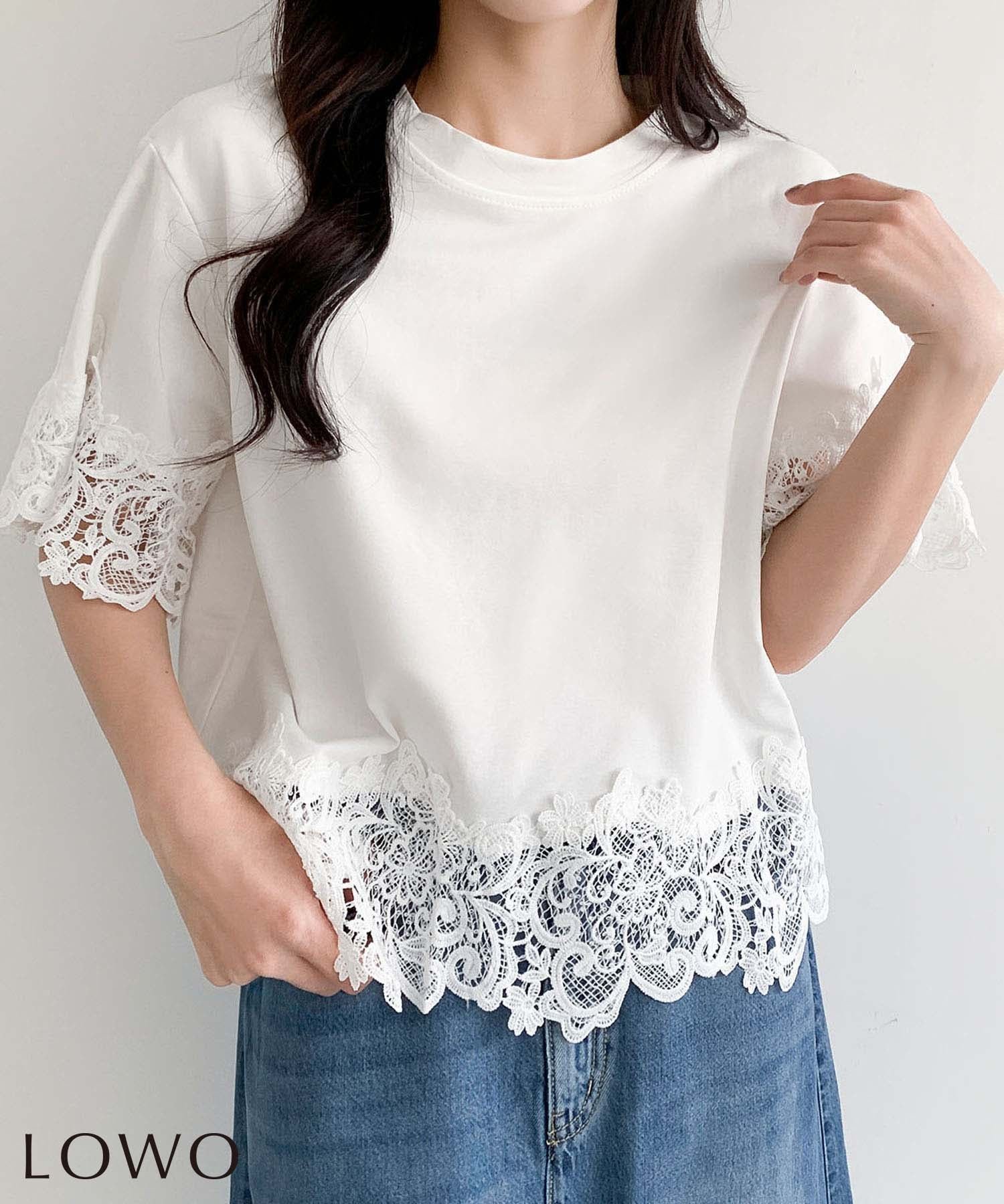 【ロワ/LOWO】のレースドッキングオーバーサイズTシャツ 大人の最旬トレンドファッション＆コーディネート founy(ファウニー) 　ファッション　Fashion　レディースファッション　Fashion for Women　トップス・カットソー　Cut & Sew Tops　シャツ・ブラウス・オフィスカジュアル　Elegant Blouses & Button-Ups　ロングTシャツ・Tシャツ　Longline T-Shirts & Tees　新作・新入荷　New Arrivals / New In　プチプライス・低価格　Affordable / Budget Price　 other-1|ID: prp329100004985597 ipo3291000000037345701